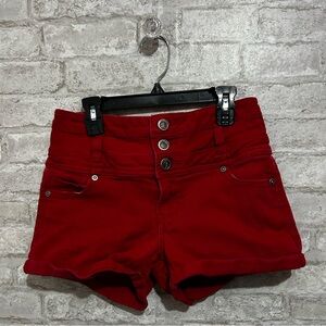 Red Jean Shorts